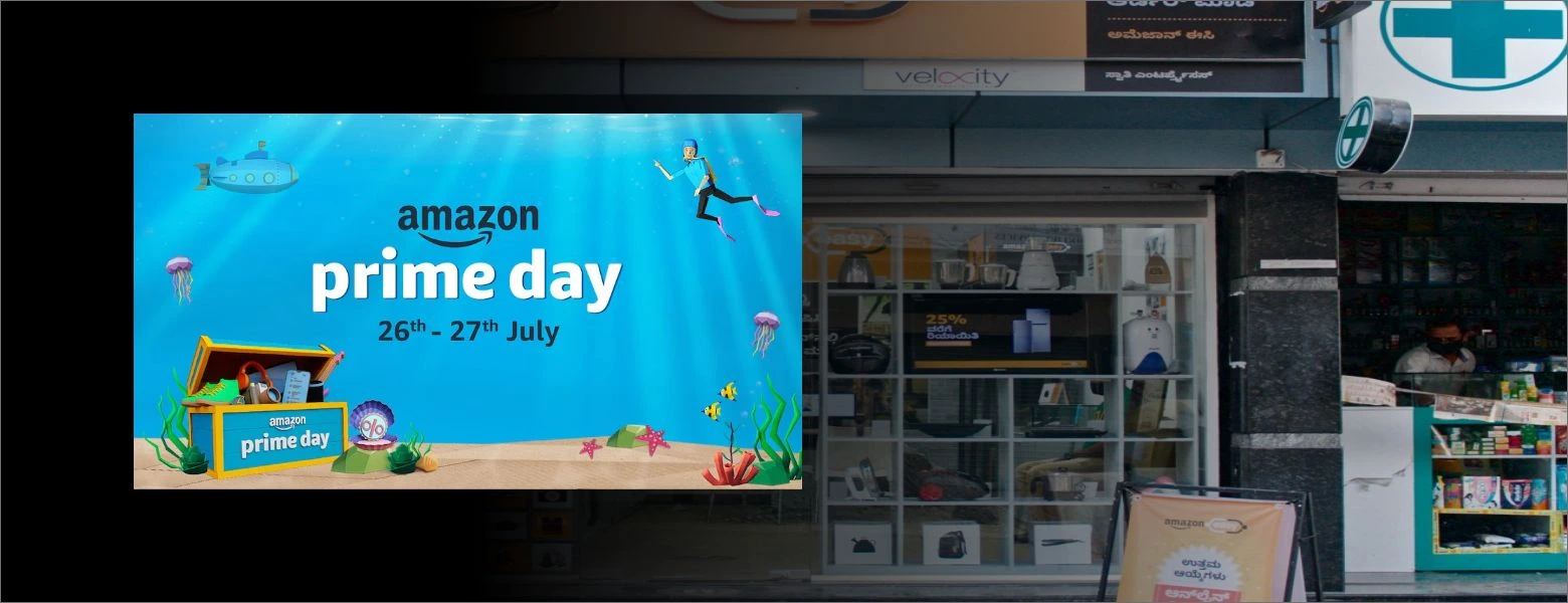 Amazon Easy store displaying Amazon promotion campagins in the display with the help of Pickcel digital signage software