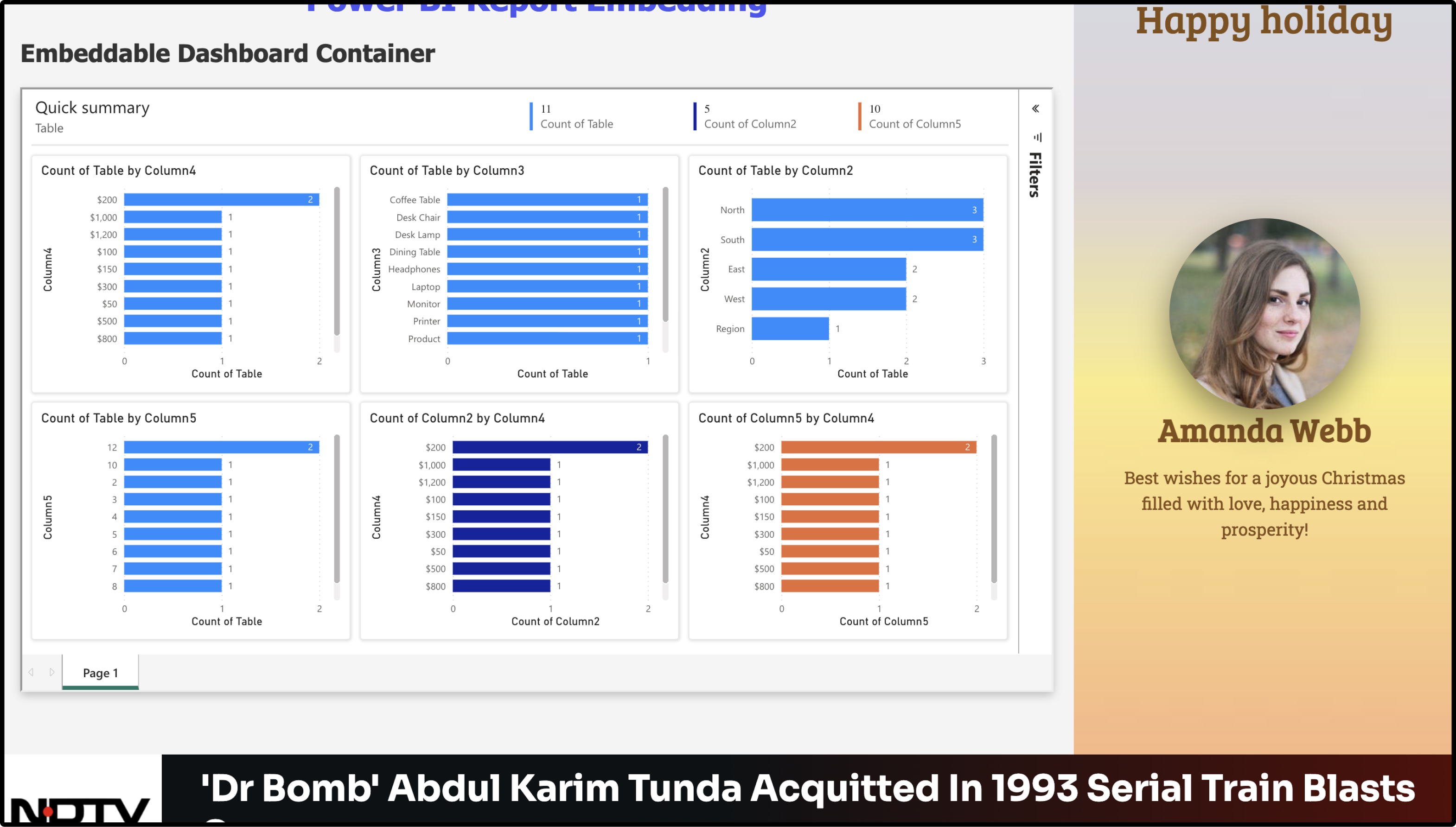 step 3 digital signage software interface showing compositon window with microsoft app and AQI app feed