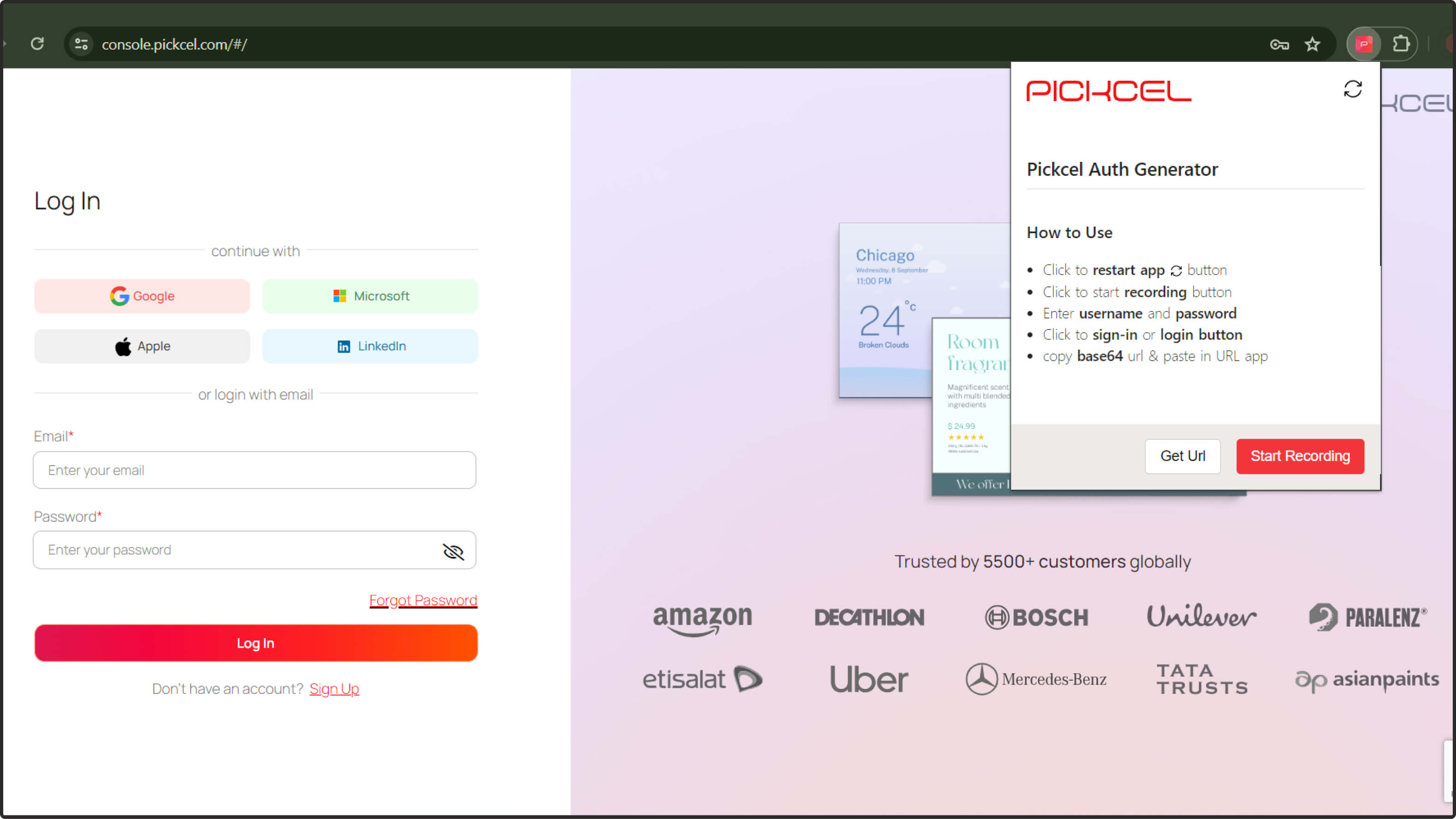 step 1 digital signage software interface showing microsoft App configuration window with multiple options