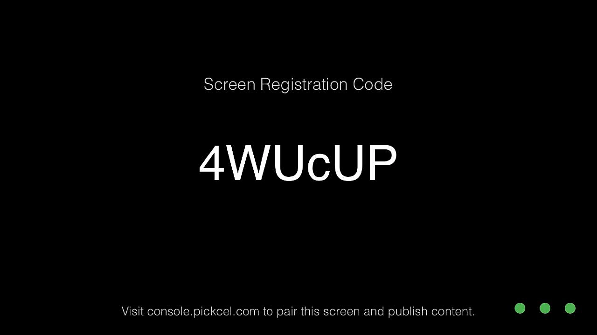 Apple device screen showing unique screen registration code File: Screen registration-code-for-iOS