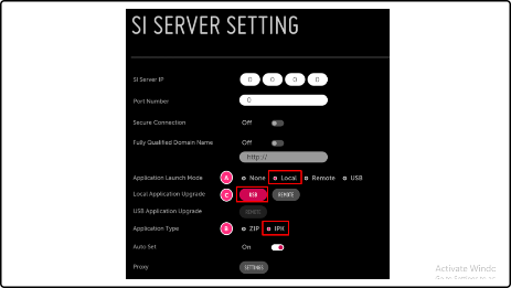 settings menu