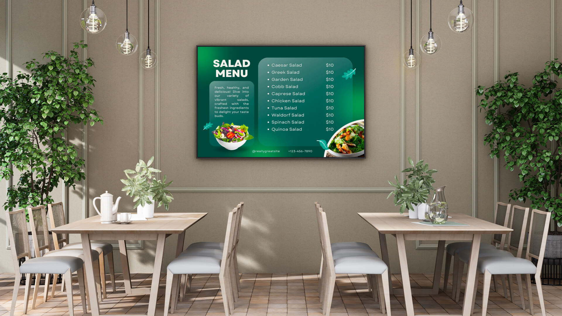 Salads as bar menu idea