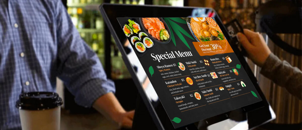  Example of a menu board with POS