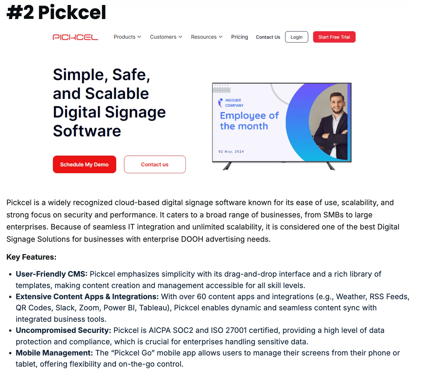 pickcel listicle