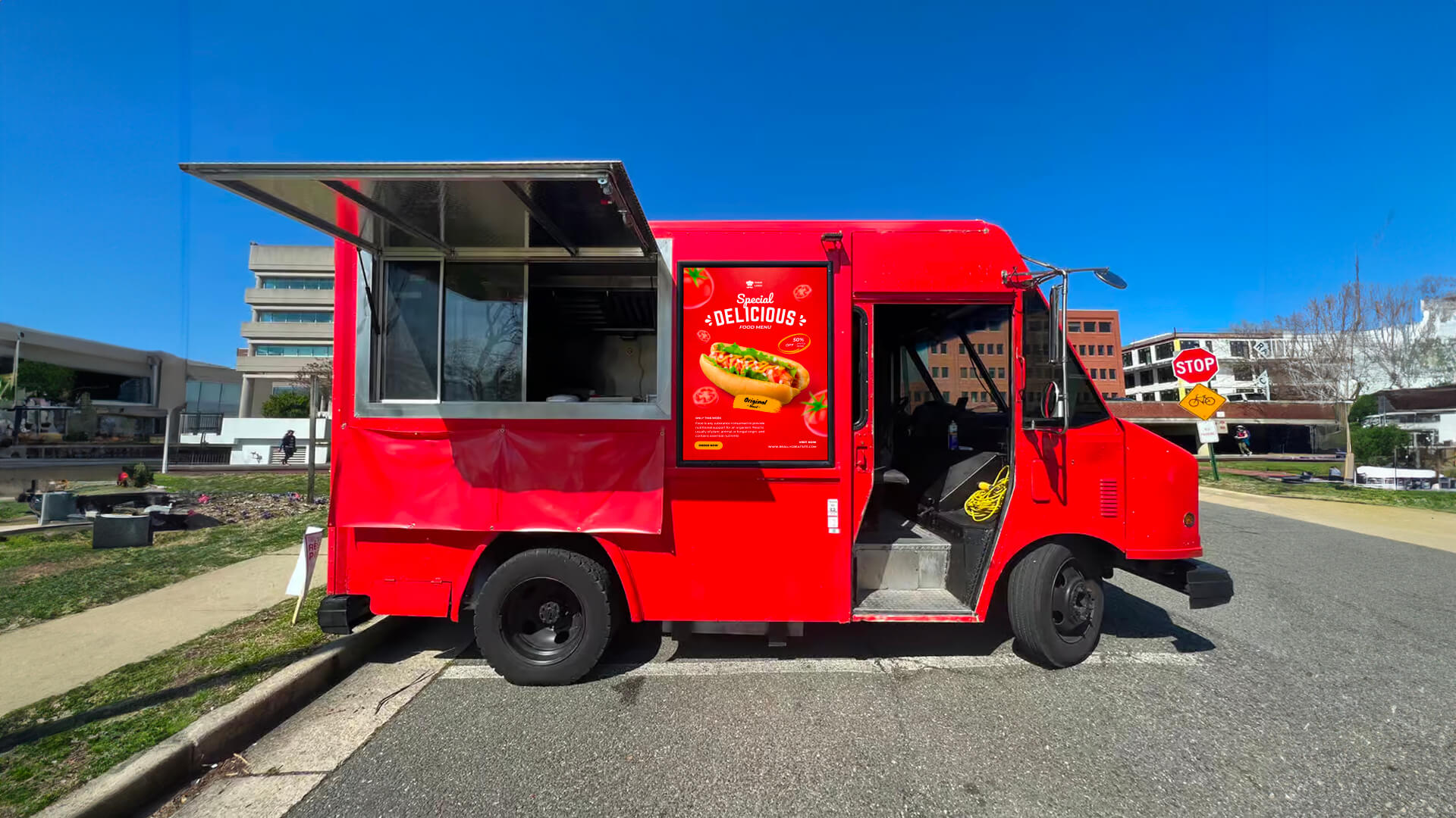  A food truck offering hotdog in its menu