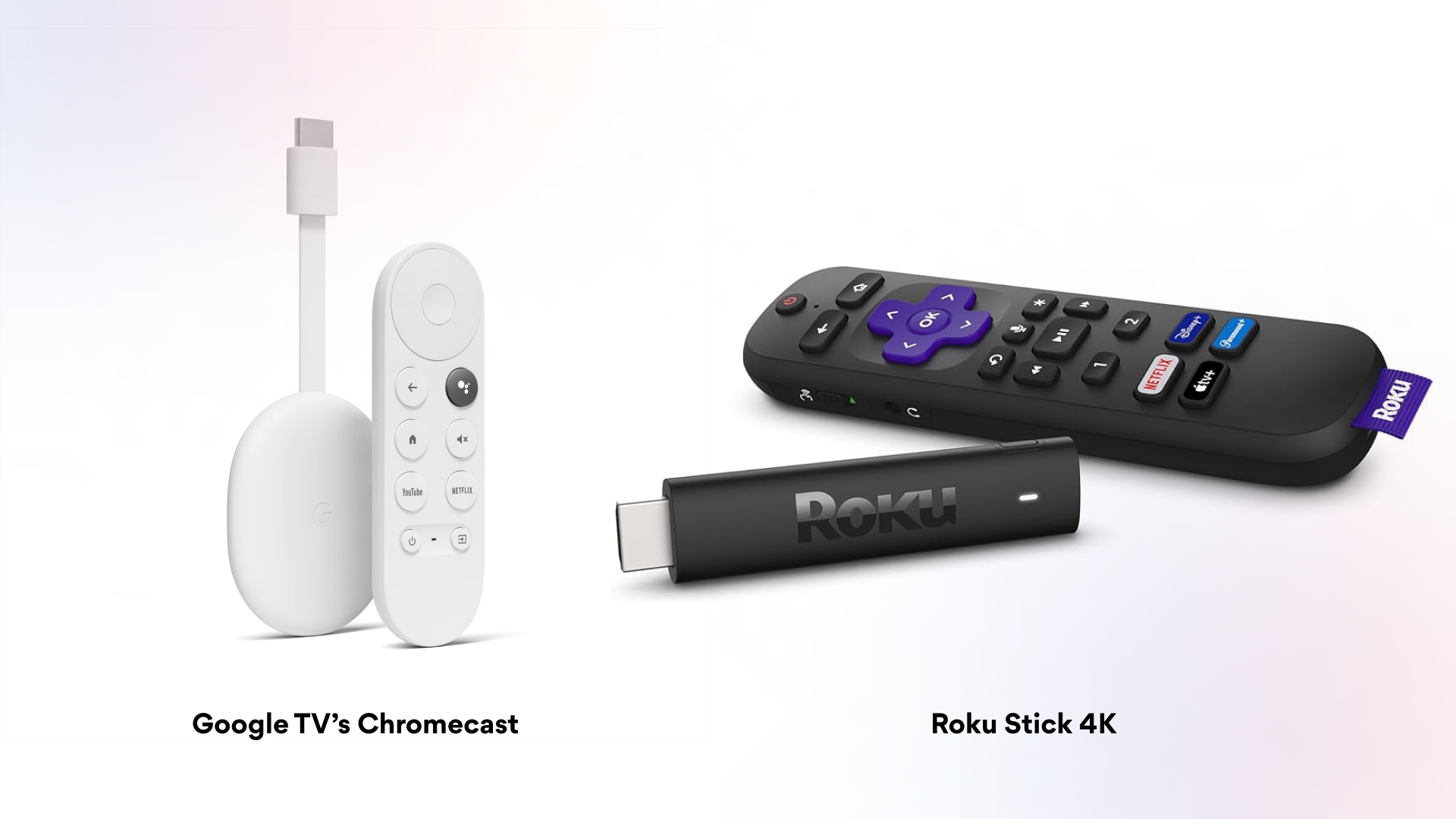 Image showing Google chrome cast and Roku Stick TV