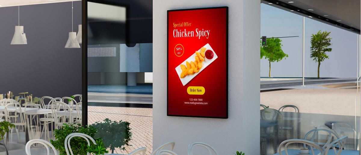 Image of a digital menu board