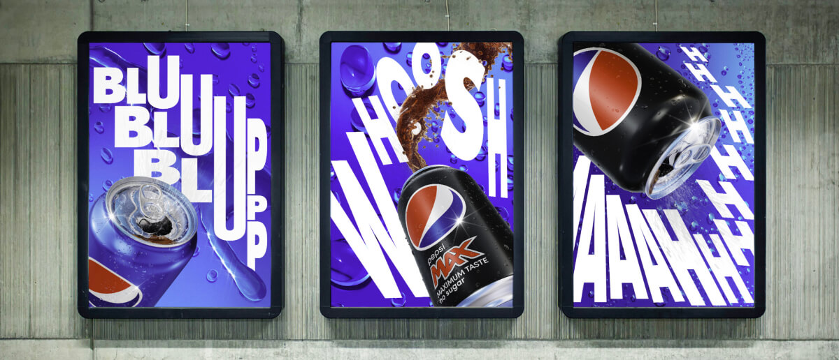 showing pepsi product on digital menu board