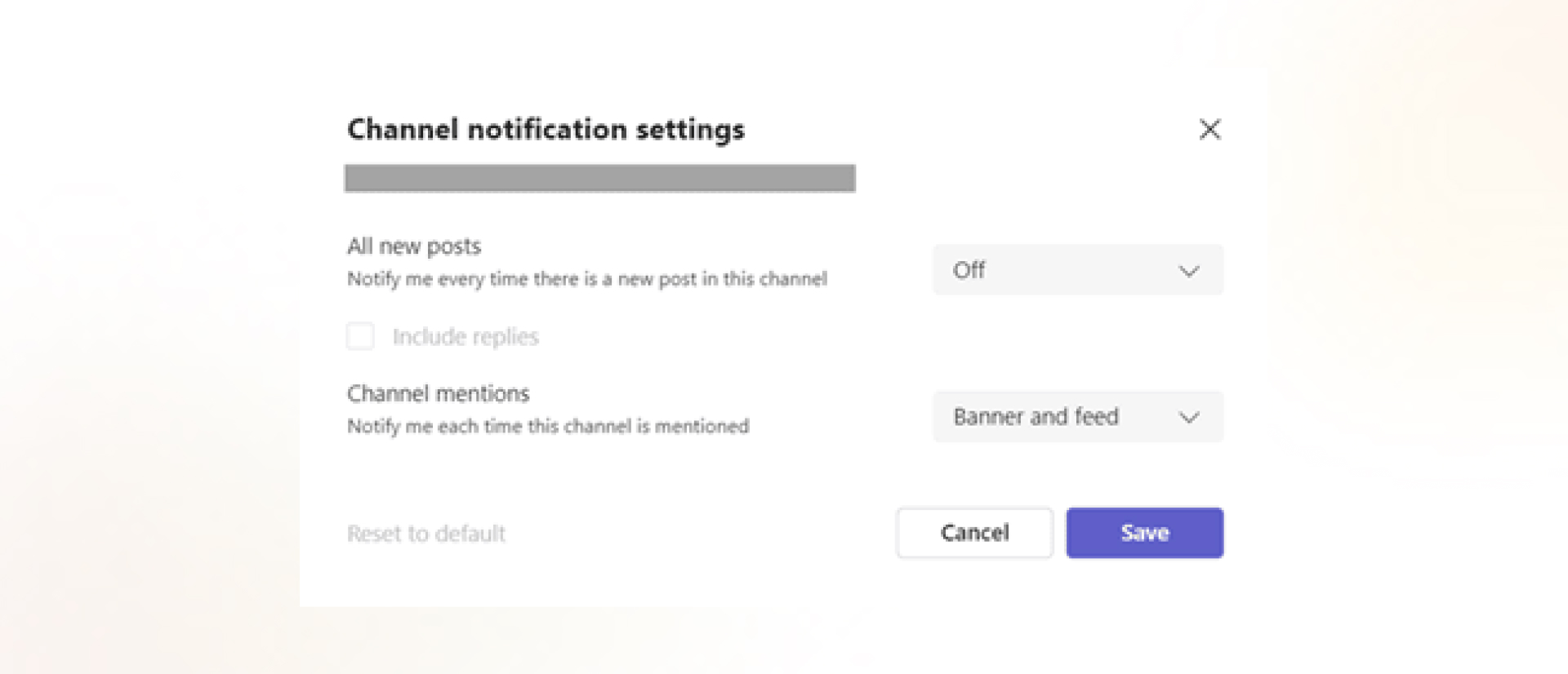  Image showing interface of microsoft teams notification settings