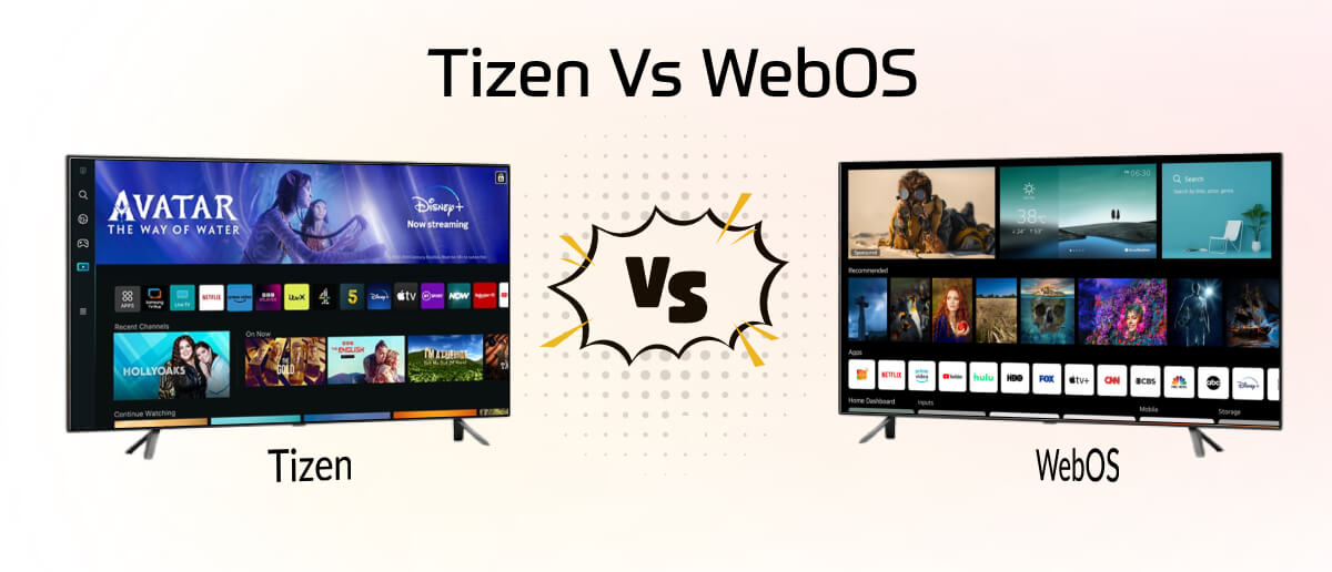 Visual representation of Tizen vs WebOS