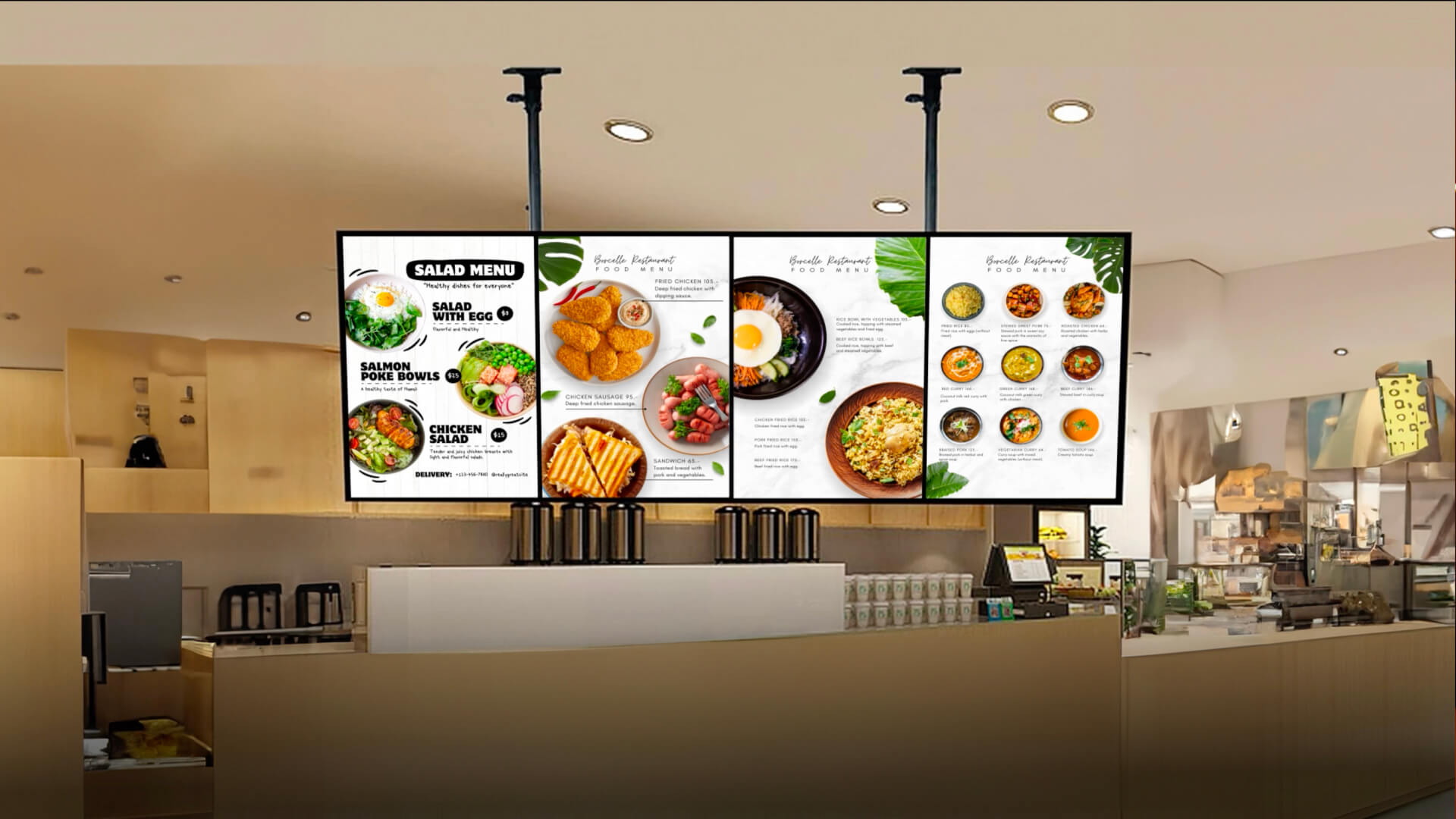  Image of a Digital menu board in office cafeteria