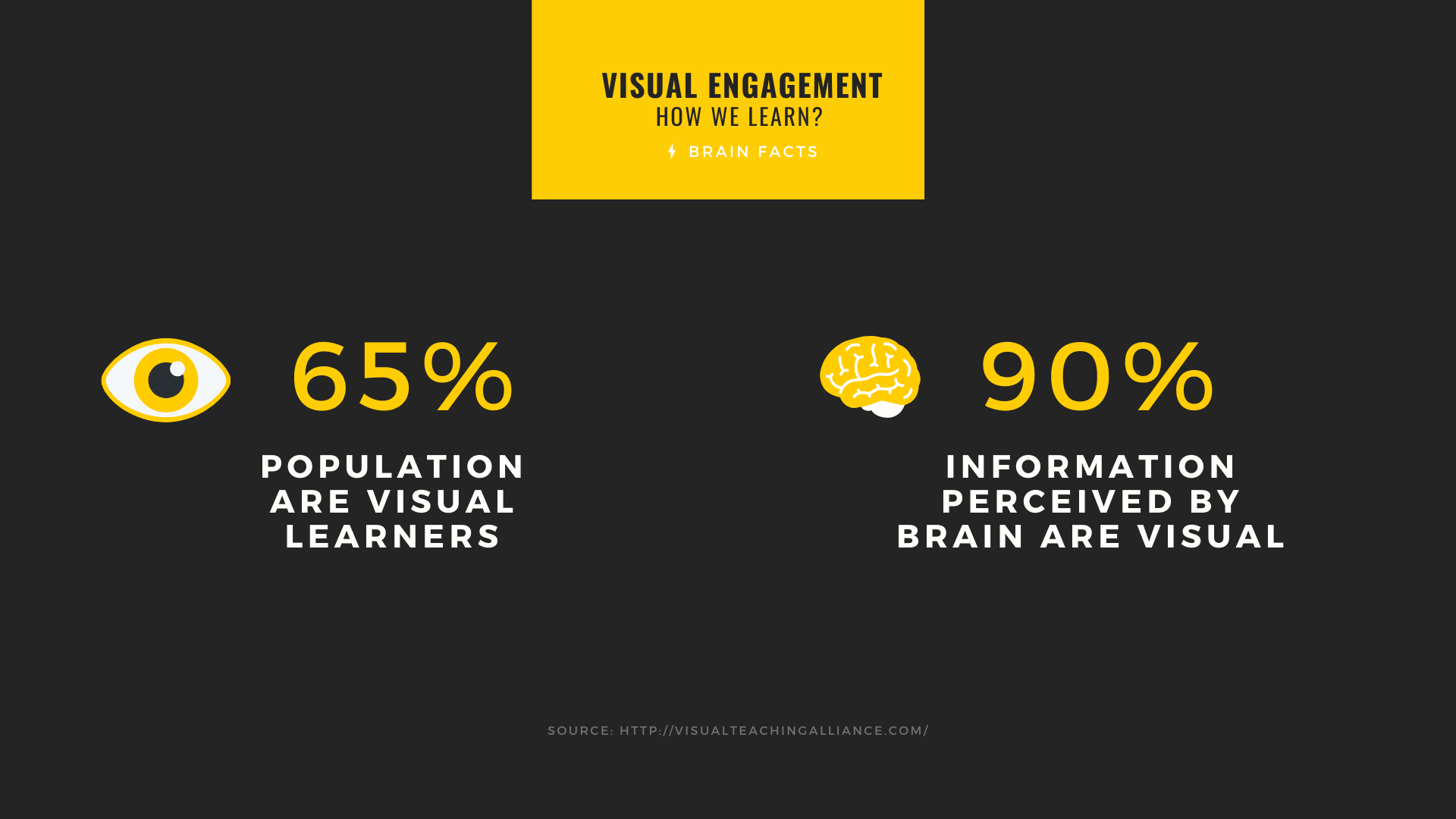 percentage representation of visual learners