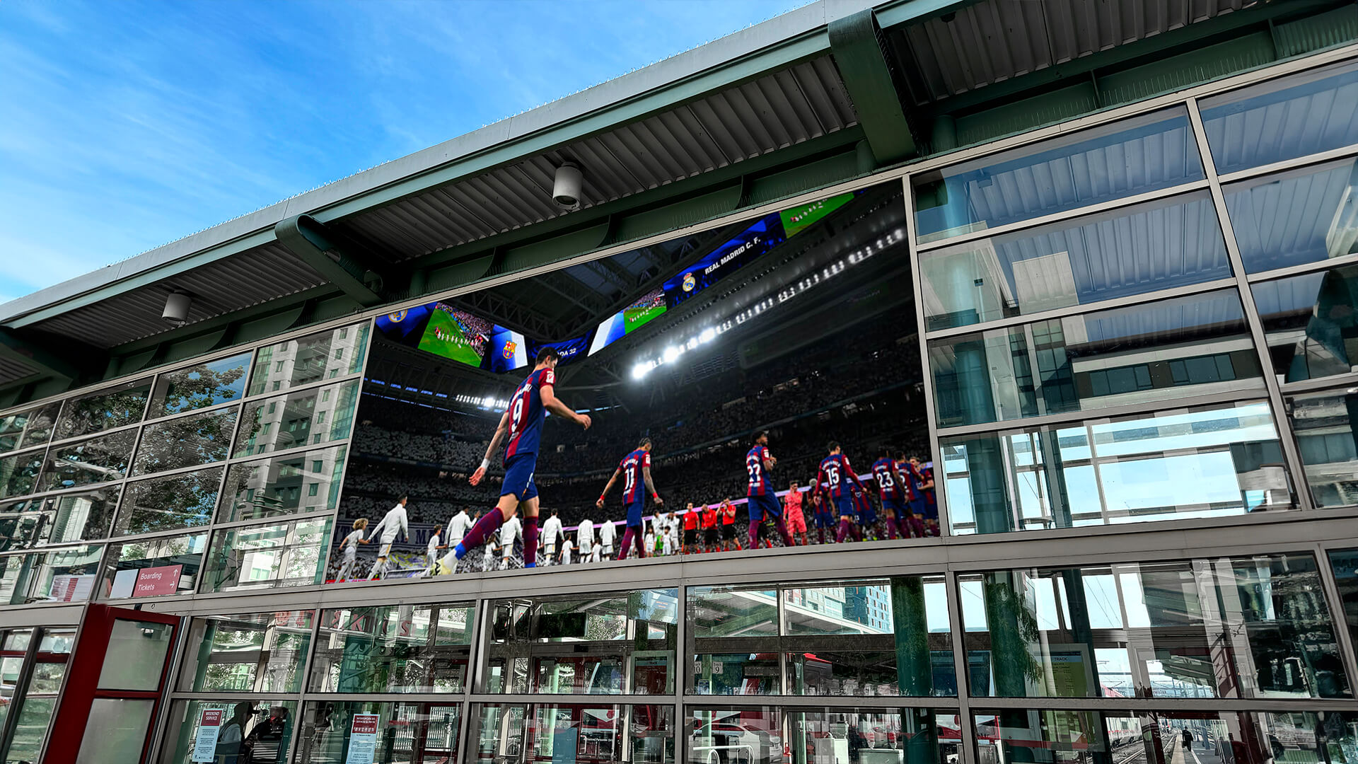 Use of jumbotrons in sports arena