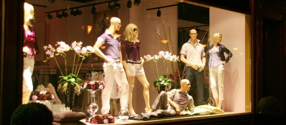 clothing store window displays